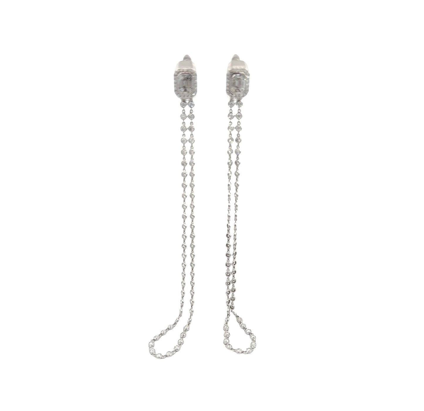 White Gold with White Diamond Earrings from Link Collection