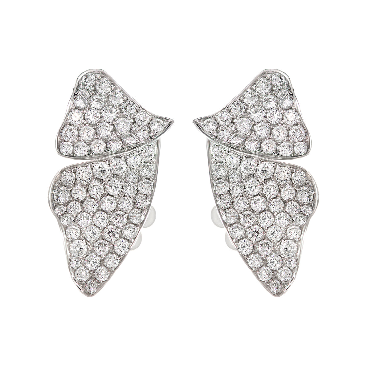 White Gold with White Diamond Earrings from Butterflies Collection