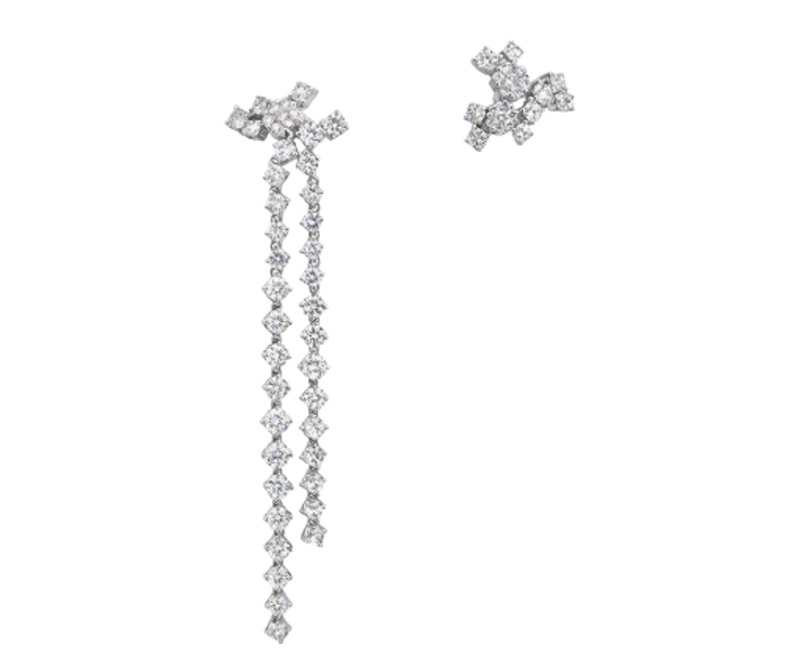 White Gold with White Diamond Earrings