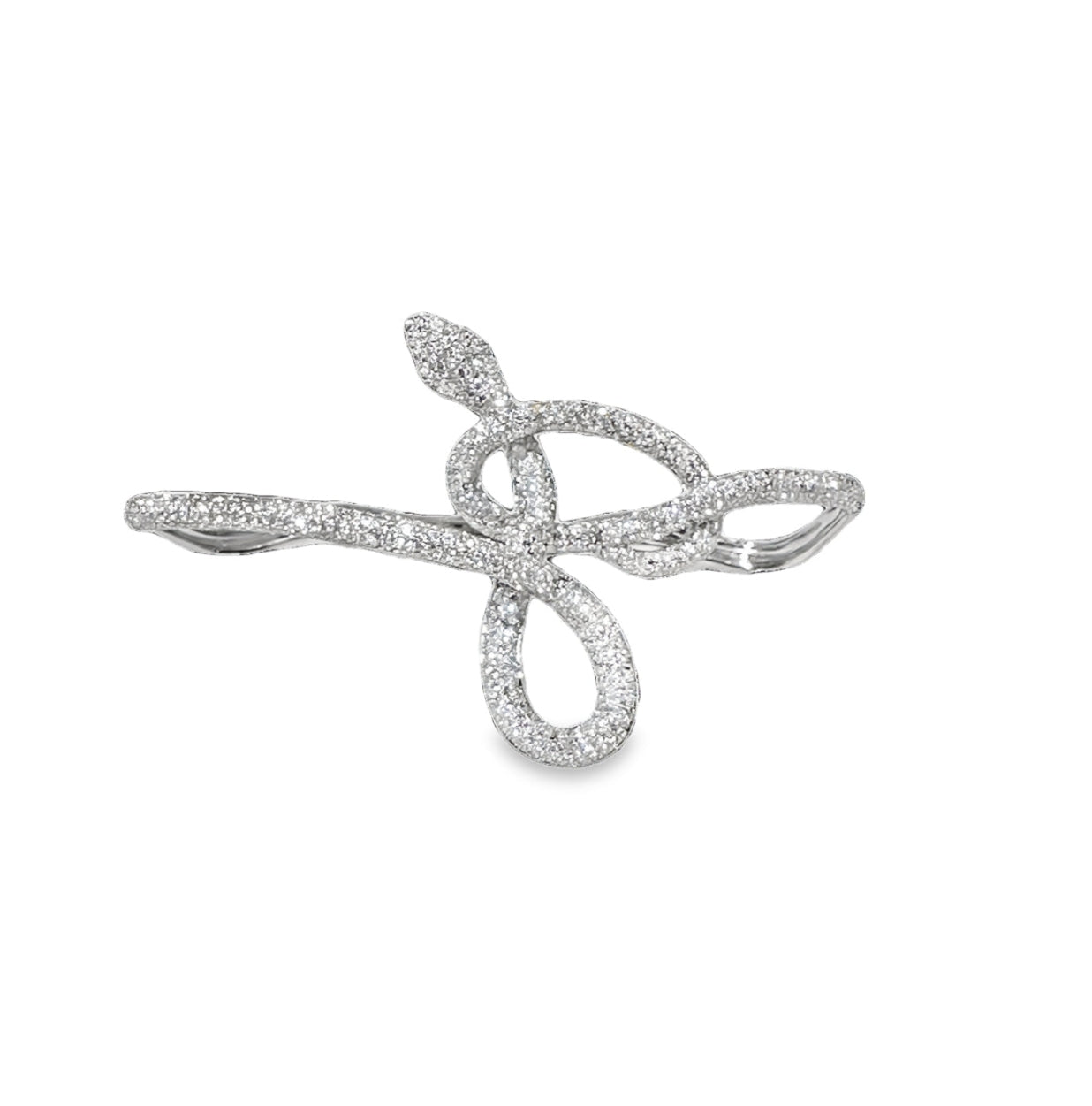 White Gold with White Diamond Palm Bracelet from Snake Collection