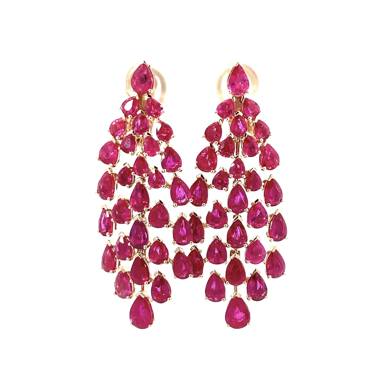 Rose Gold with Ruby Earrings from Petal Collection