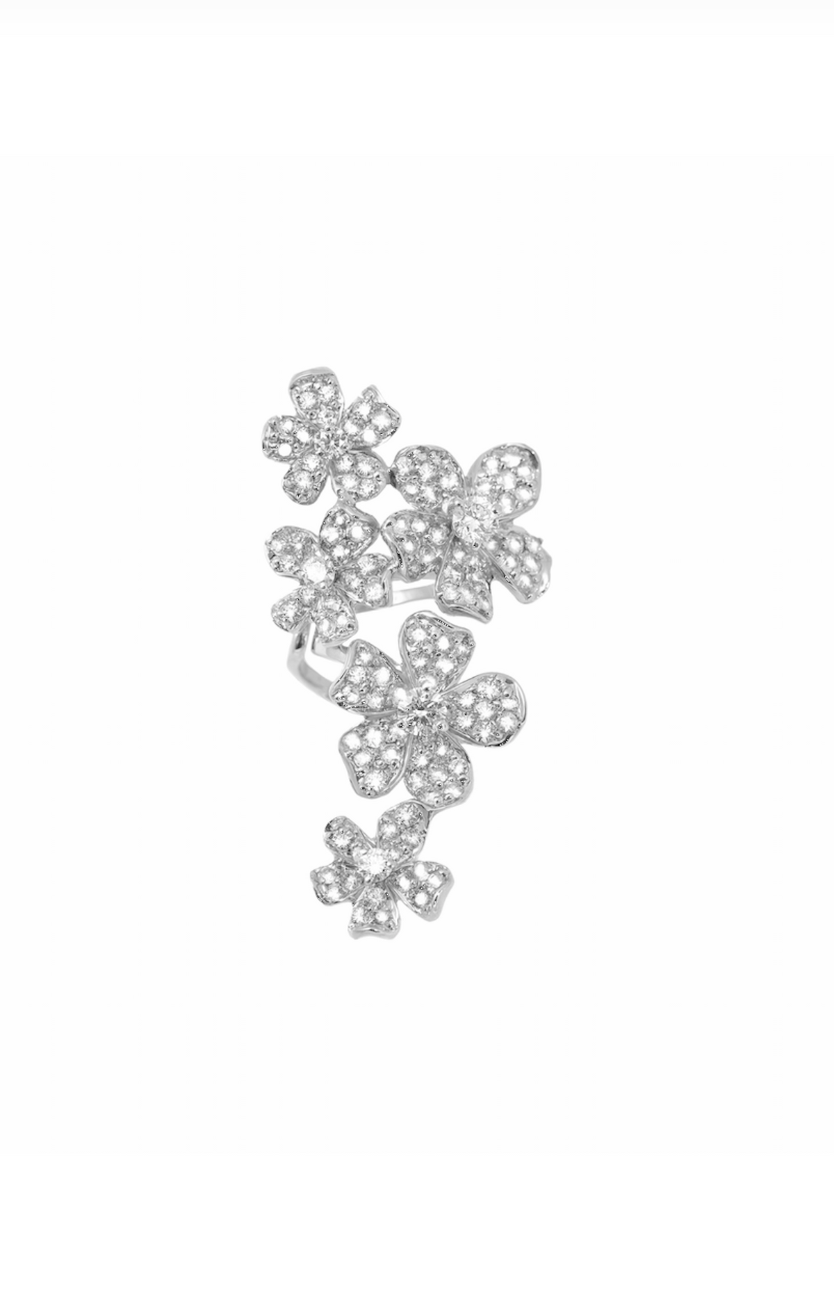White Gold White Diamond Ear Cuff from Flower Collection