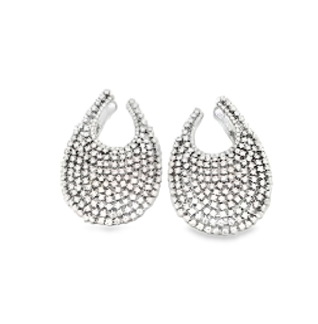 White Gold with White Diamond Earrings from Hoops Collection