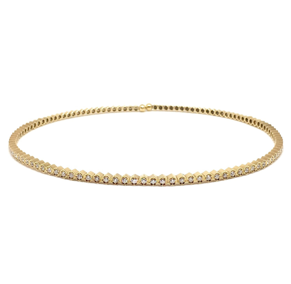 Yellow Gold with White Diamond Choker