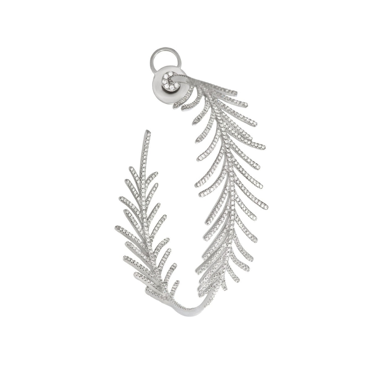White Gold with White Diamond Earrings from Hoops Collection