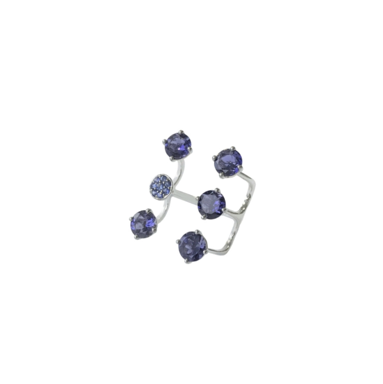 White Gold with Blue Sapphire & Iolite Ring from Aurore Collection