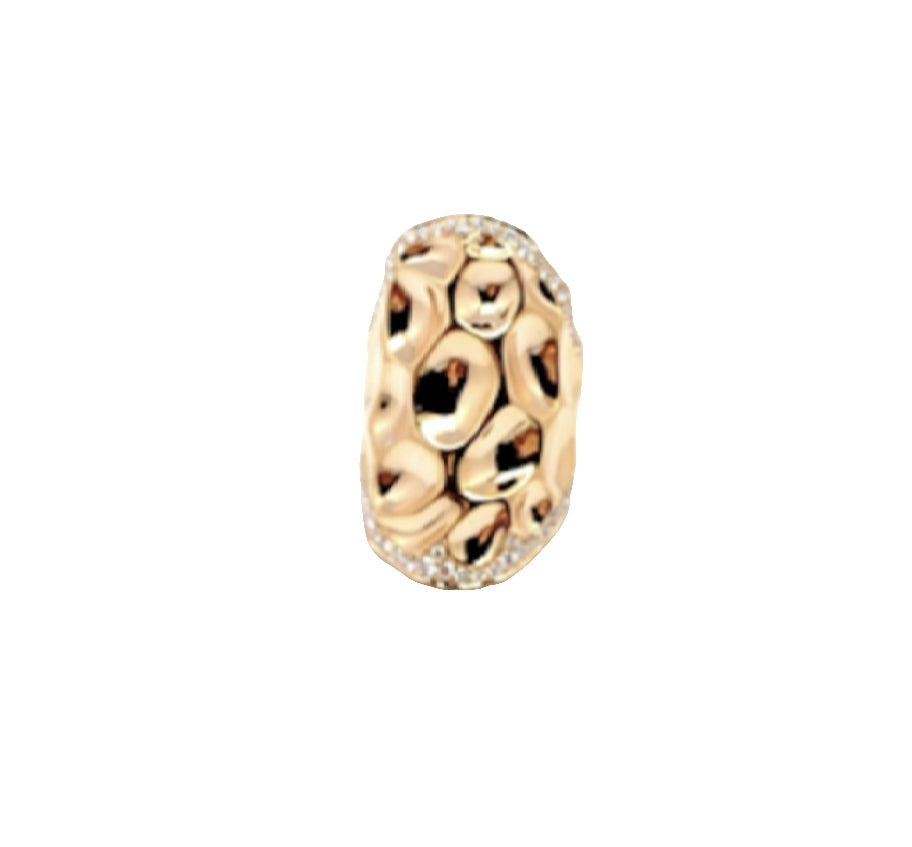 Rose Gold with White Diamond Ring from Snake Collection