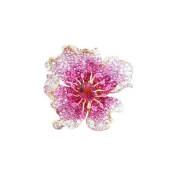 Rose Gold with White Diamond & Pink Sapphire & Ruby & Turmaline Cocktail Ring from Flower Collection