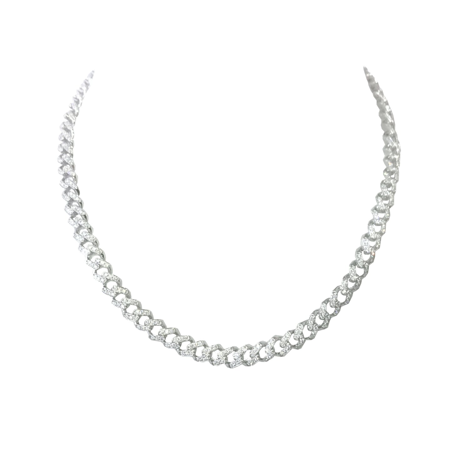 White Gold and White Diamond Necklace from The Link Collection