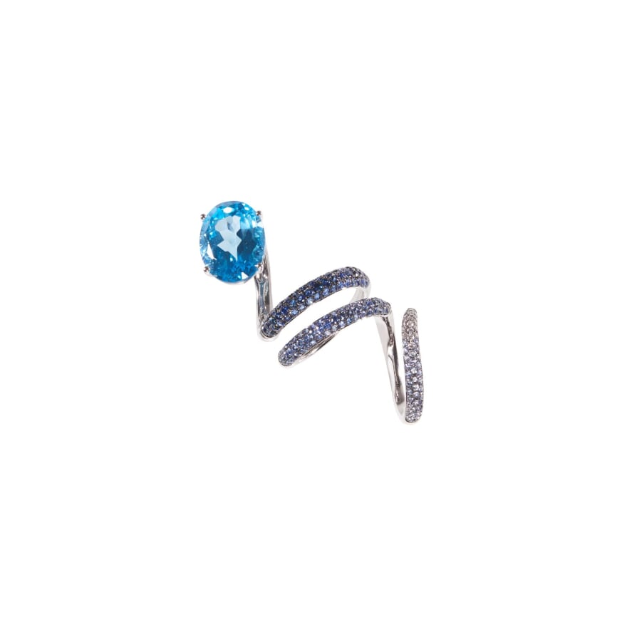 White Gold Blue Sapphire Ring From Convertibles Collection