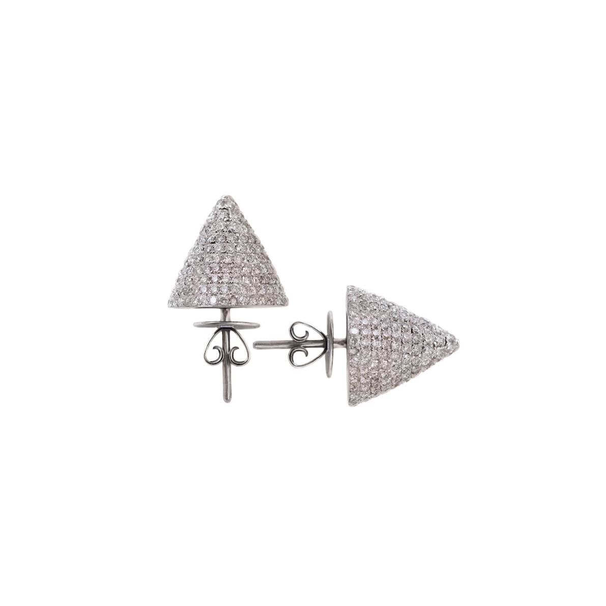 White Gold with White Diamond earrings (half a pair)