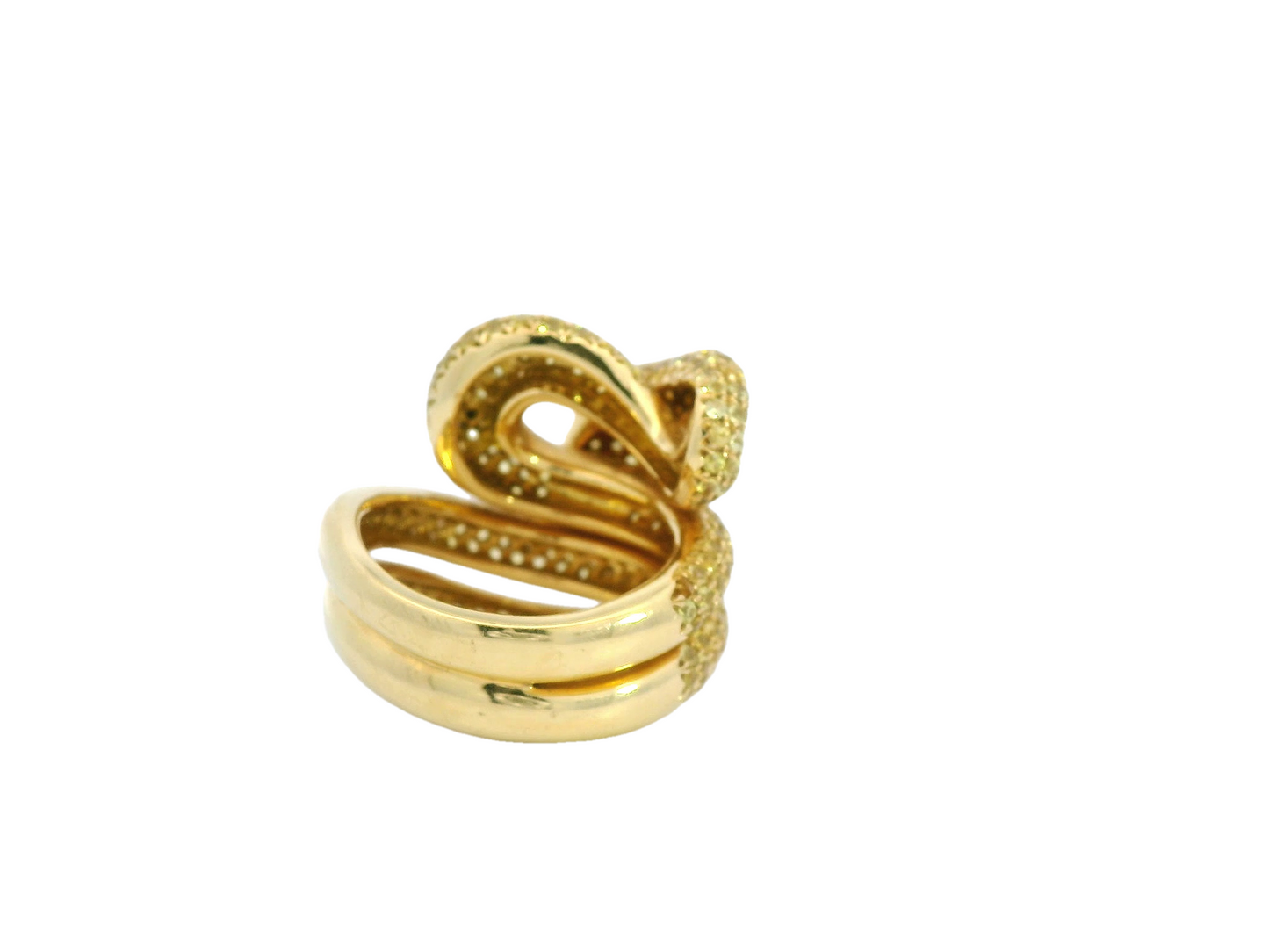 Yellow Gold with Yellow Sapphire and Black Diamond Cocktail Ring from Snake Collection