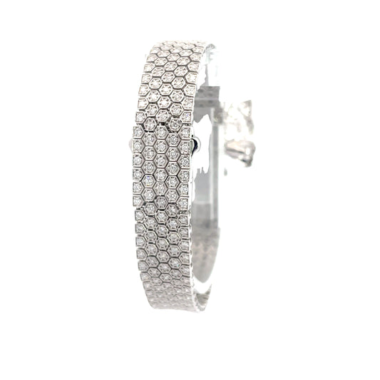 White Gold White Diamond Flex Bracelet 11.5mm