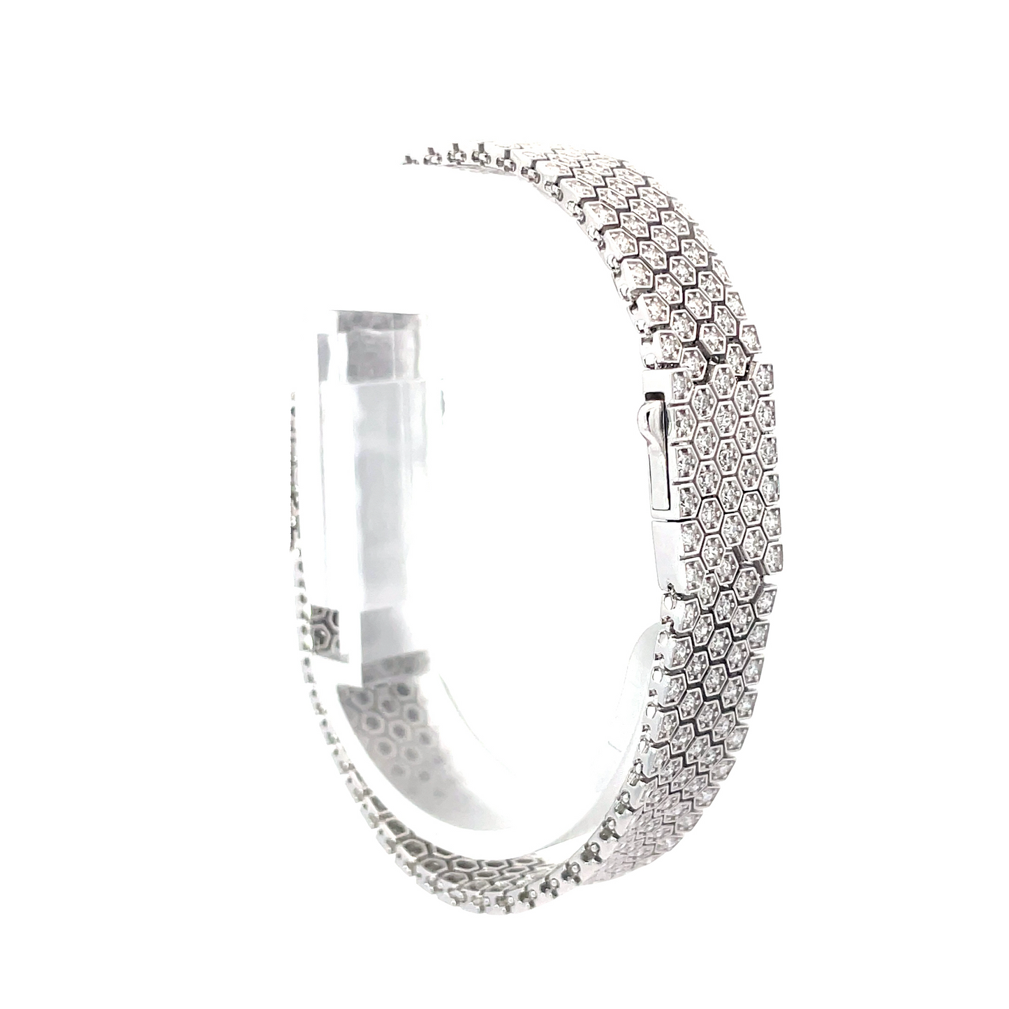 White Gold White Diamond Flex Bracelet 11.5mm