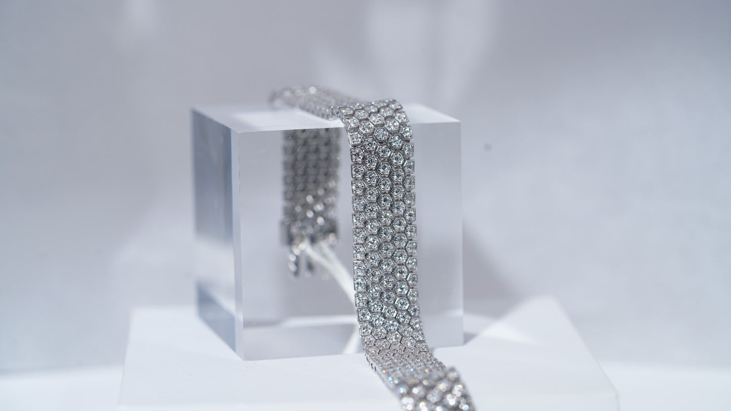 White Gold White Diamond Flex Bracelet 11.5mm