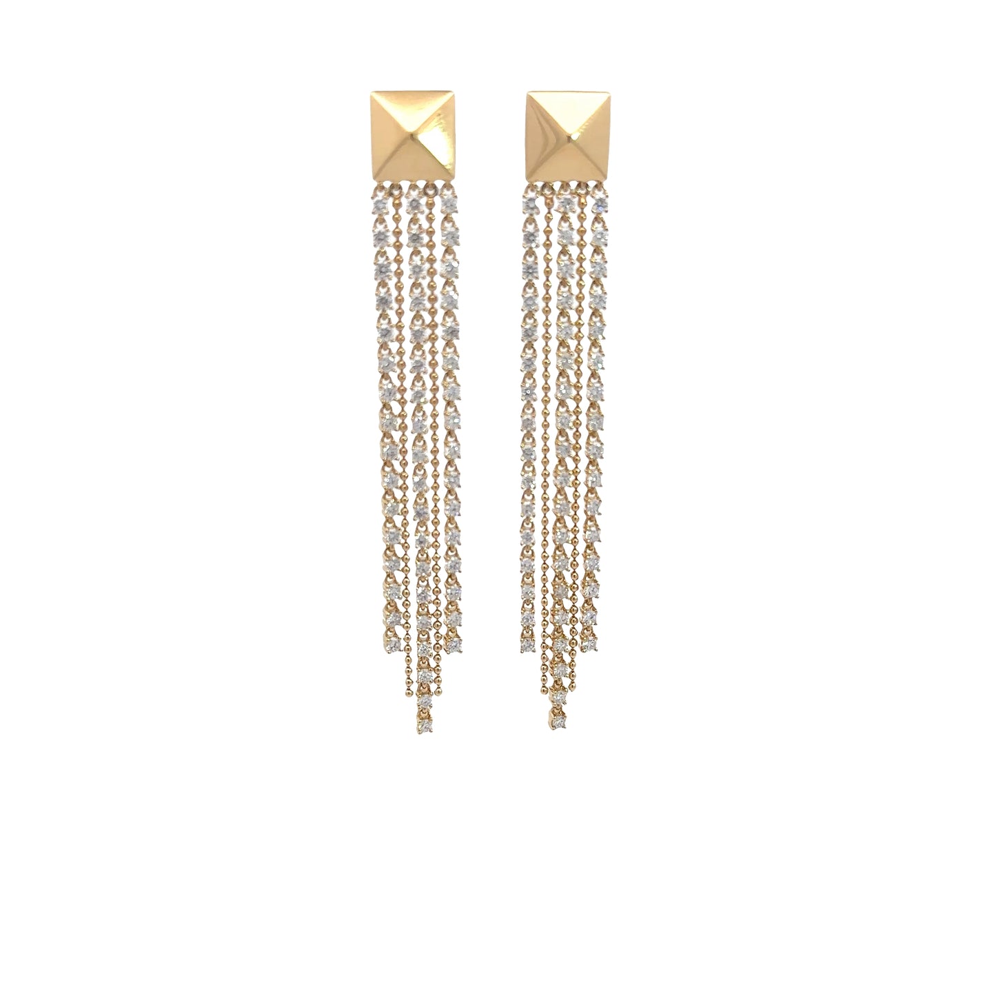 Yellow Gold with White Diamond Earrings from Link Collection