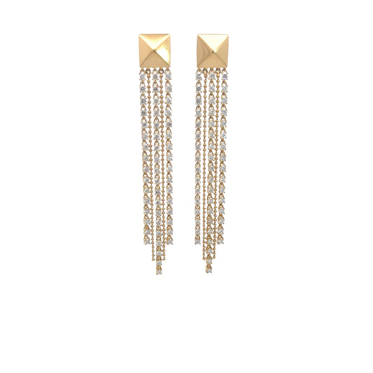 Yellow Gold with White Diamond Earrings from Link Collection