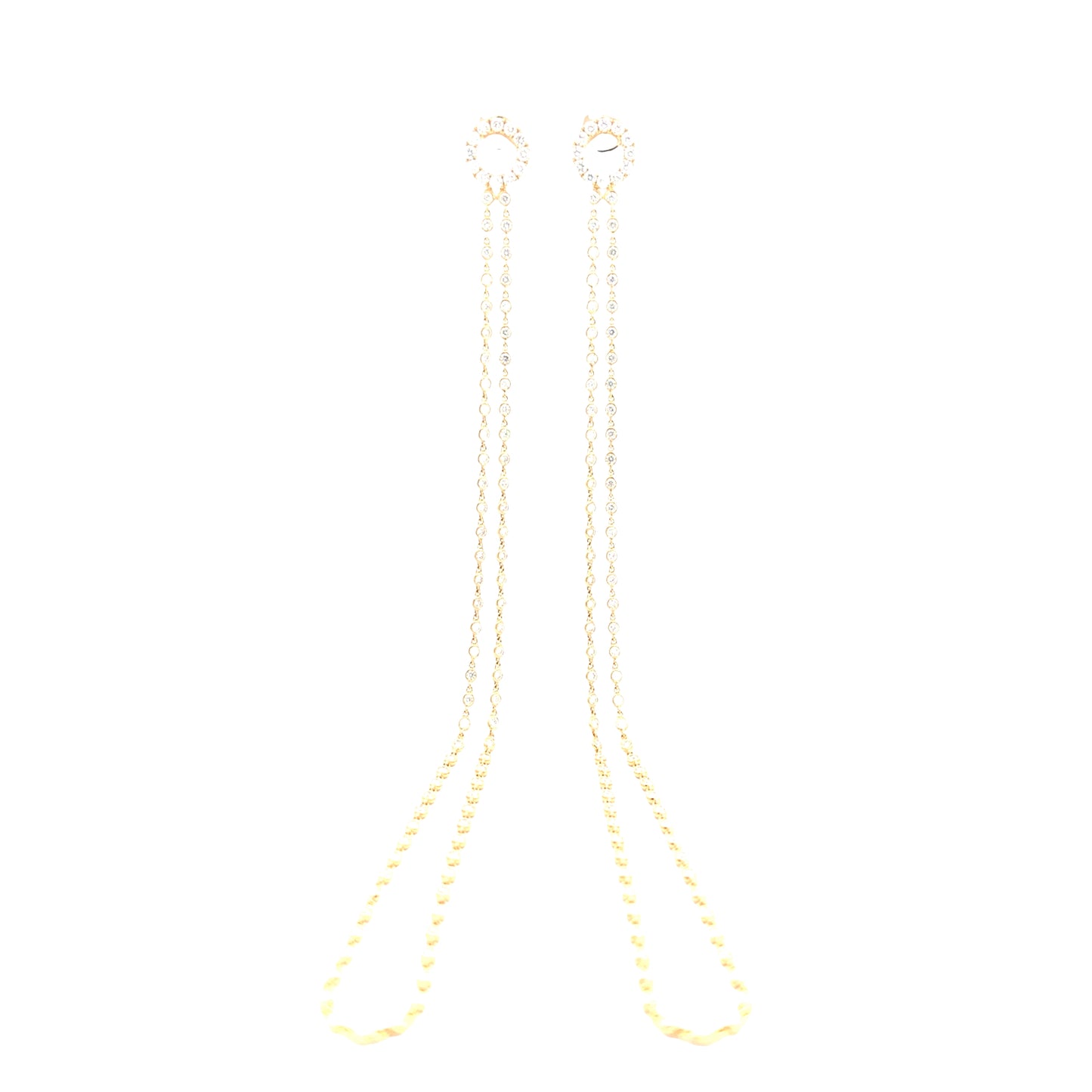 Yellow Gold with White Diamond Earrings from Link Collection