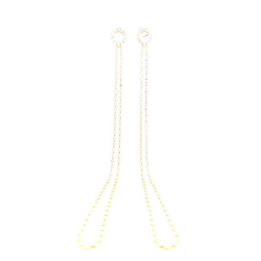 Yellow Gold with White Diamond Earrings from Link Collection