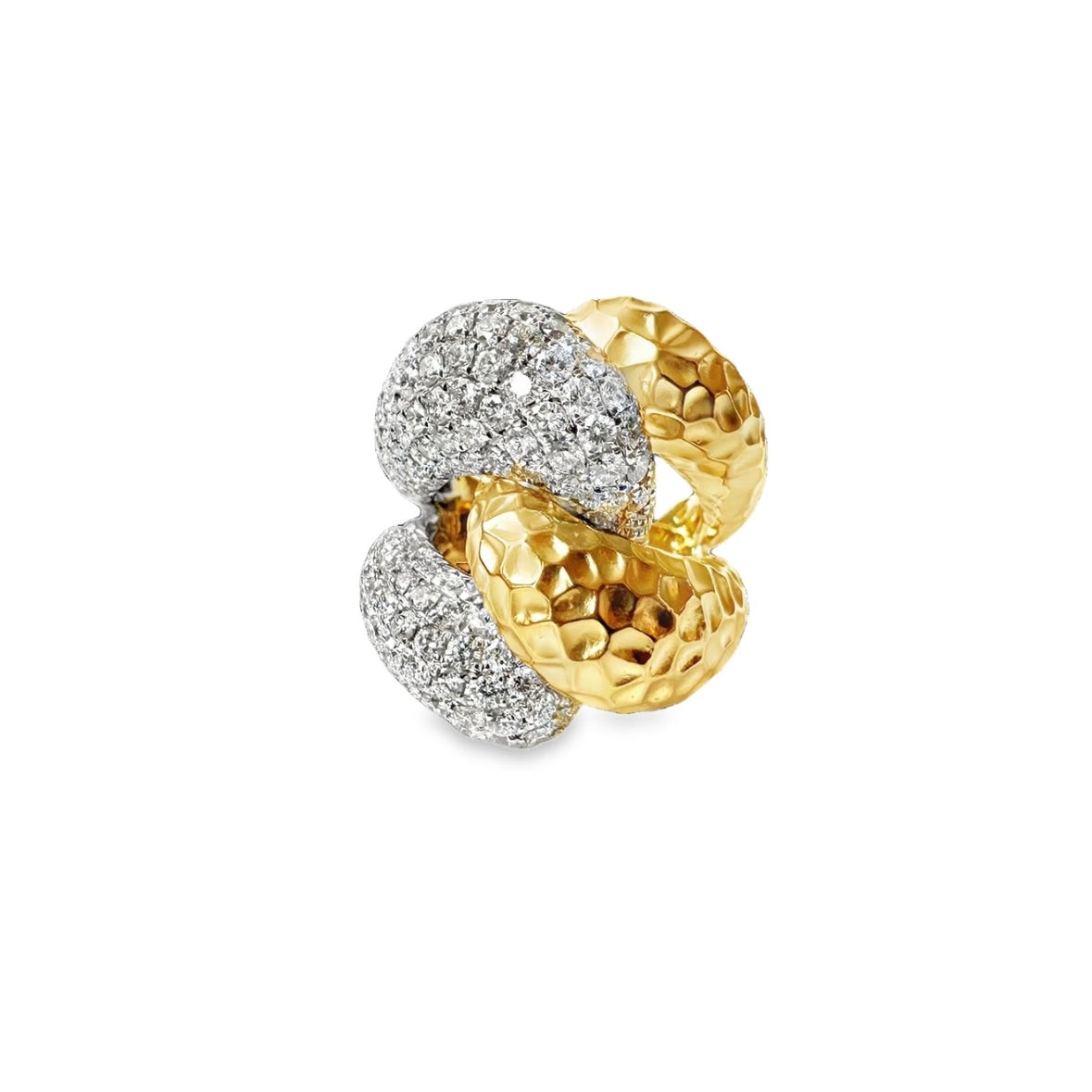 Yellow & White Gold with White Diamond Cocktail Ring