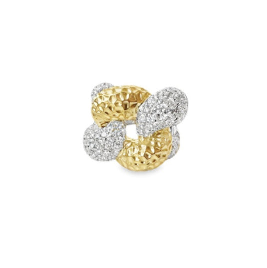 Yellow & White Diamond with White Diamond Cocktail Ring