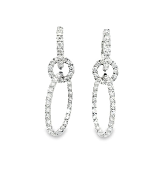 White Gold with White Diamond Earrings from Hoops Collection