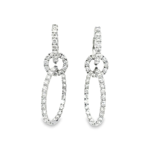 White Gold with White Diamond Earrings from Hoops Collection