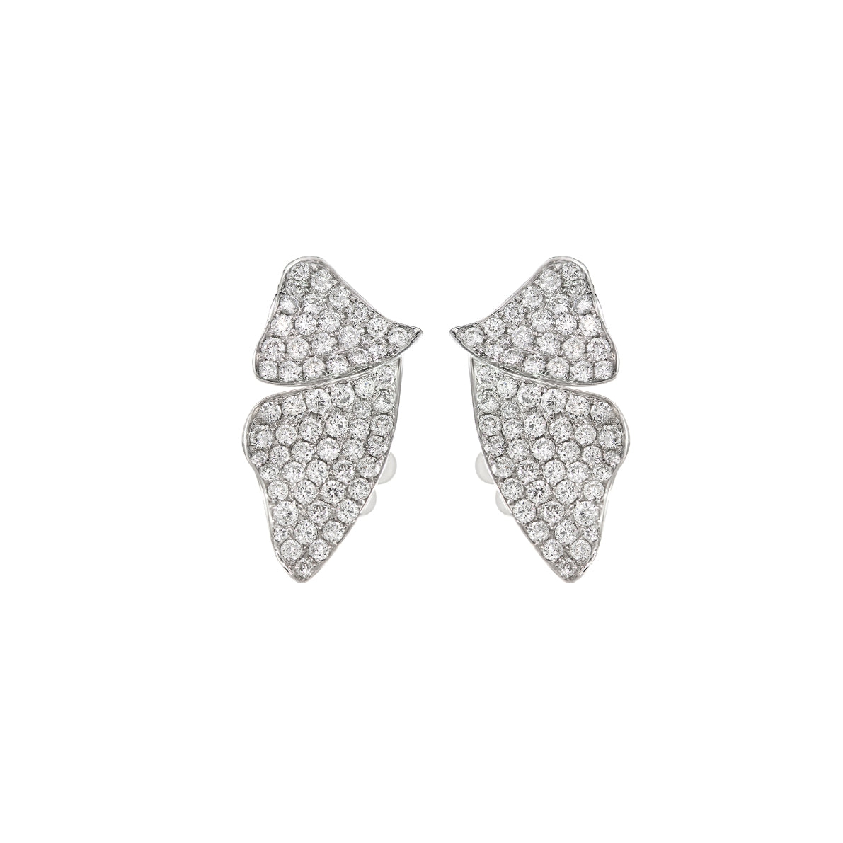 White Gold with White Diamond Earrings from Butterflies Collection