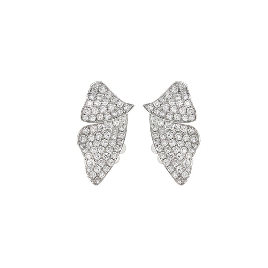 White Gold with White Diamond Earrings from Butterflies Collection