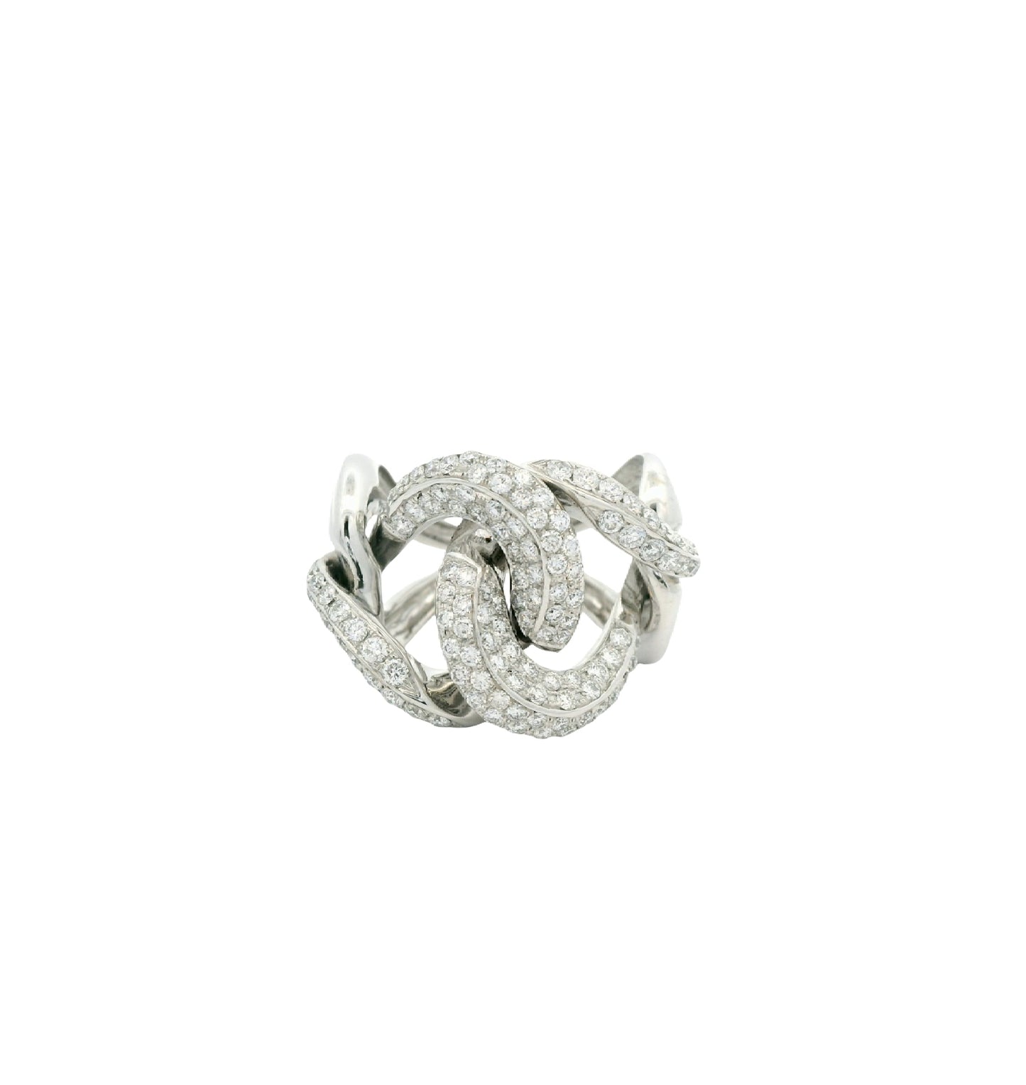 White Diamond with White Diamond Cocktail Ring from Link Collection