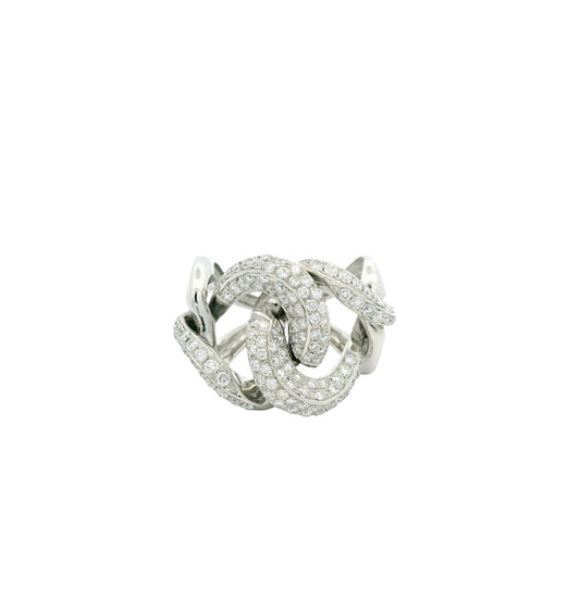White Diamond with White Diamond Cocktail Ring from Link Collection