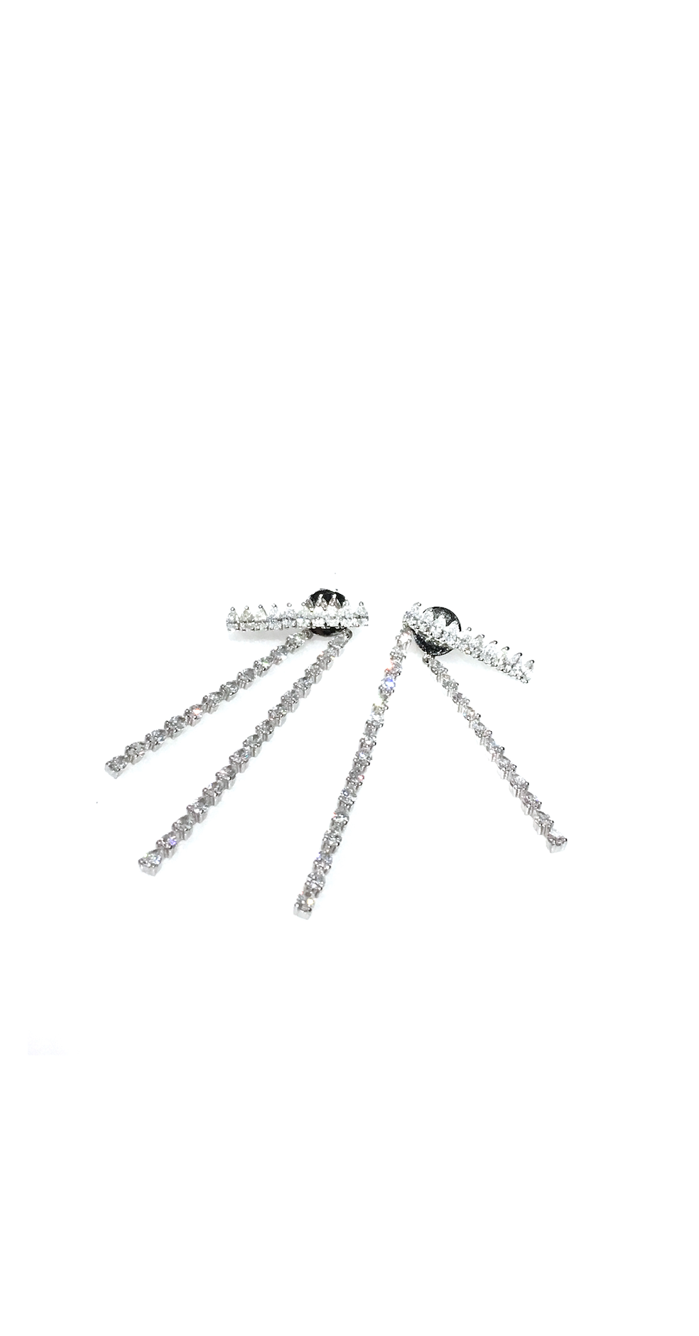 White Gold with White Diamond Earrings