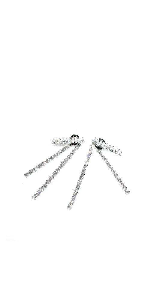 White Gold with White Diamond Earrings