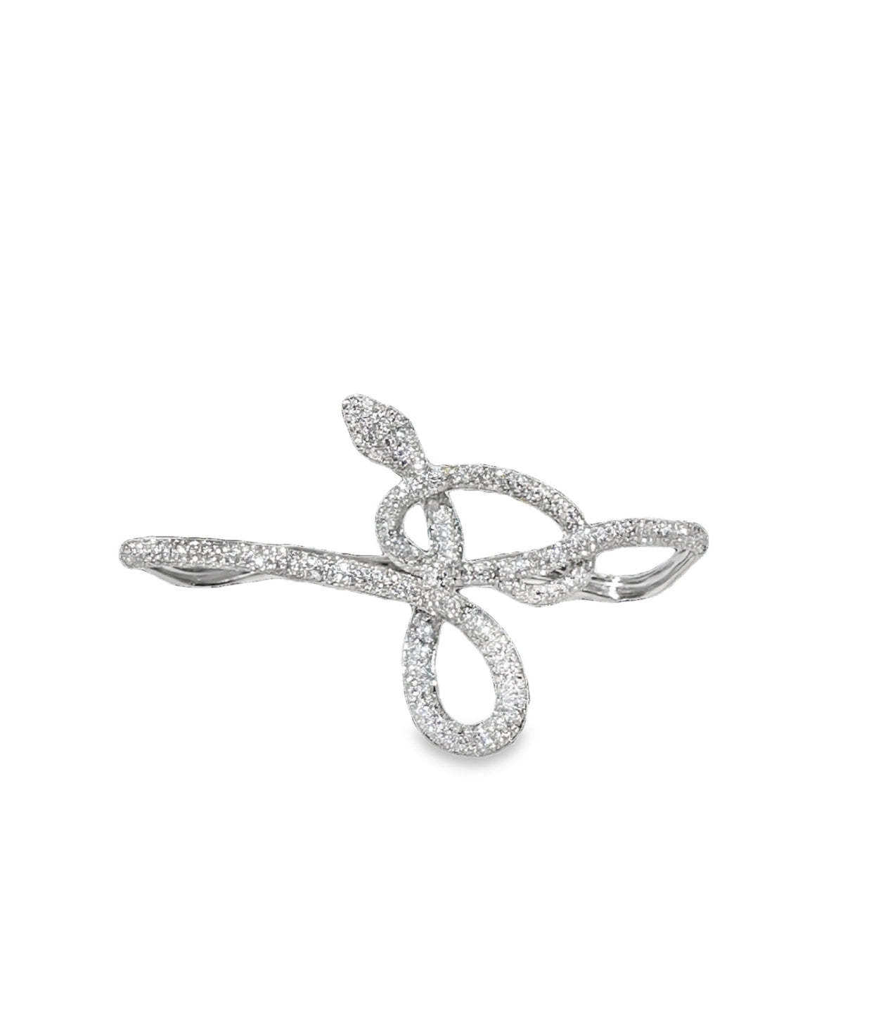 White Gold with White Diamond Palm Bracelet from Snake Collection