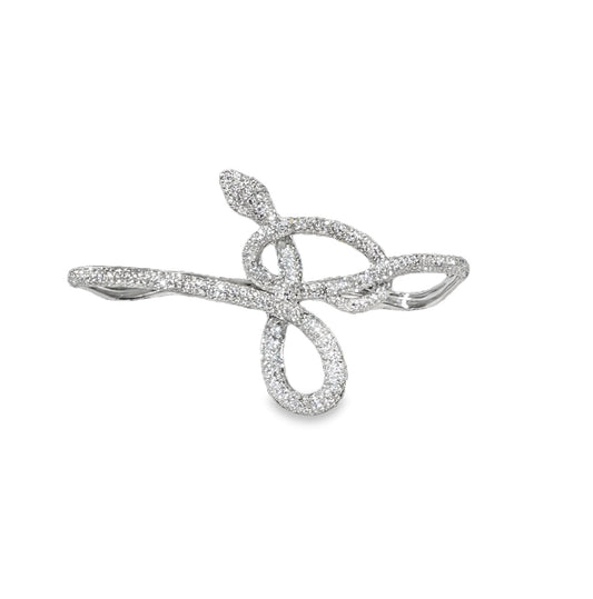 White Gold with White Diamond Palm Bracelet from Snake Collection