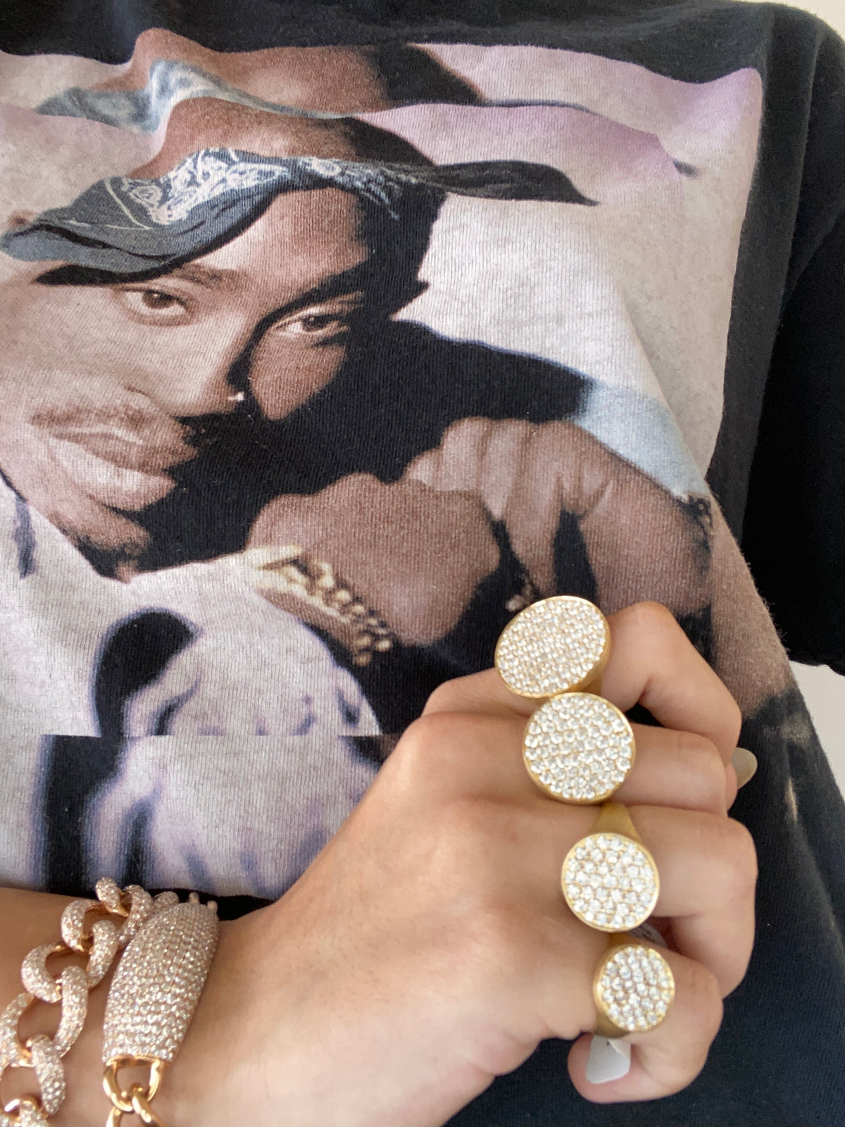 Yellow Gold White Diamond Signet Ring