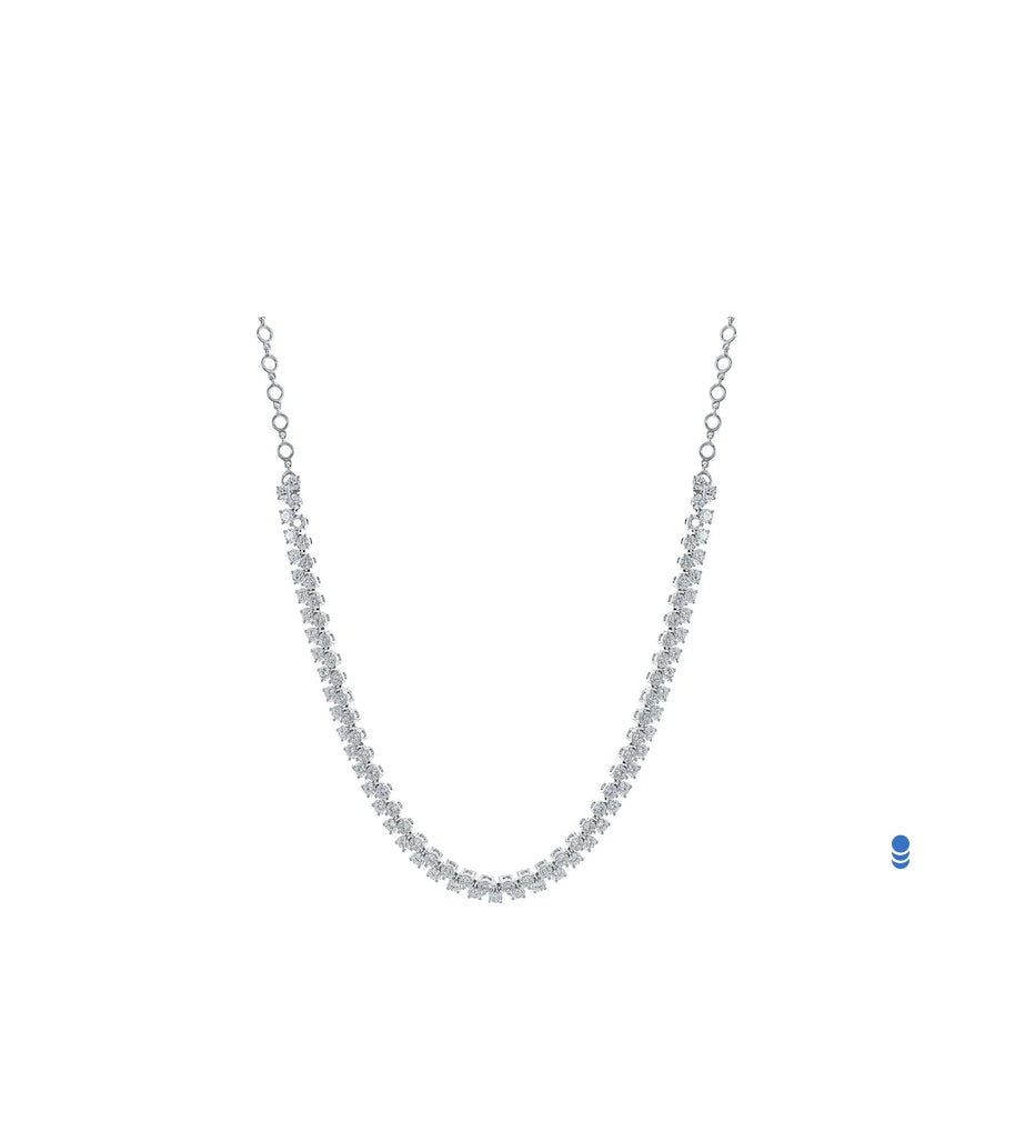 White Gold With White Diamond Necklace from Link Collection