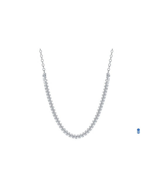 White Gold With White Diamond Necklace from Link Collection