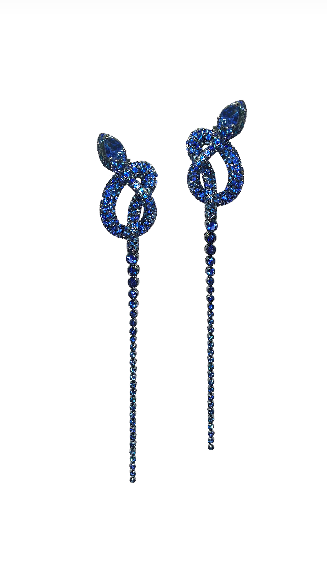 White Gold with Blue Sapphire Earrings from Snake Collection