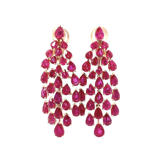 Rose Gold with Ruby Earrings from Petal Collection