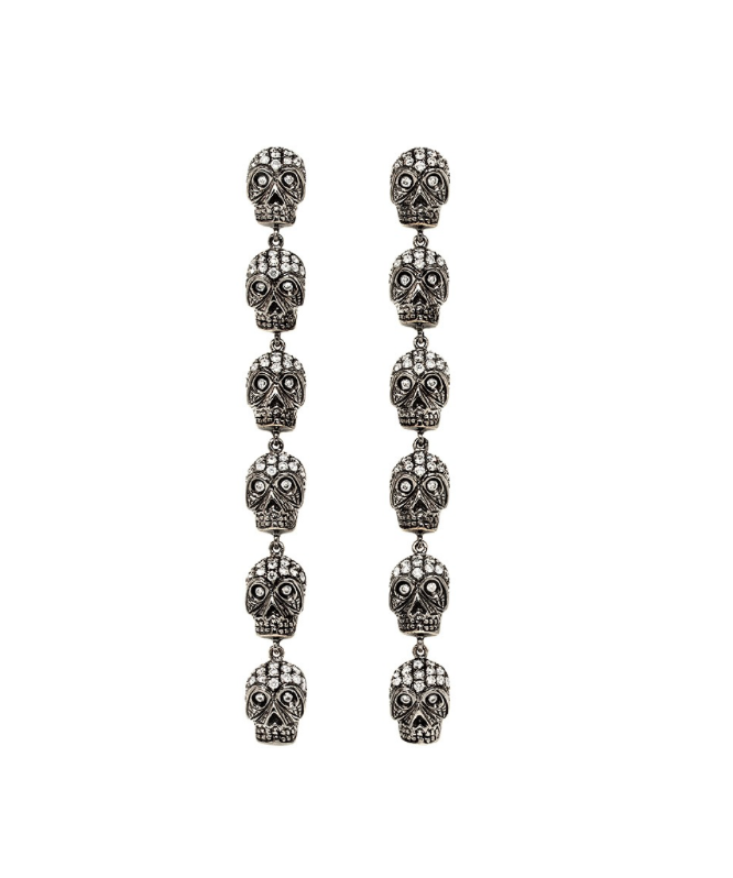 White Gold with White Diamond Earrings
