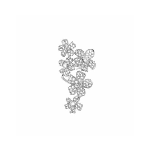 White Gold with White Diamond Earcuff from Flower Collection