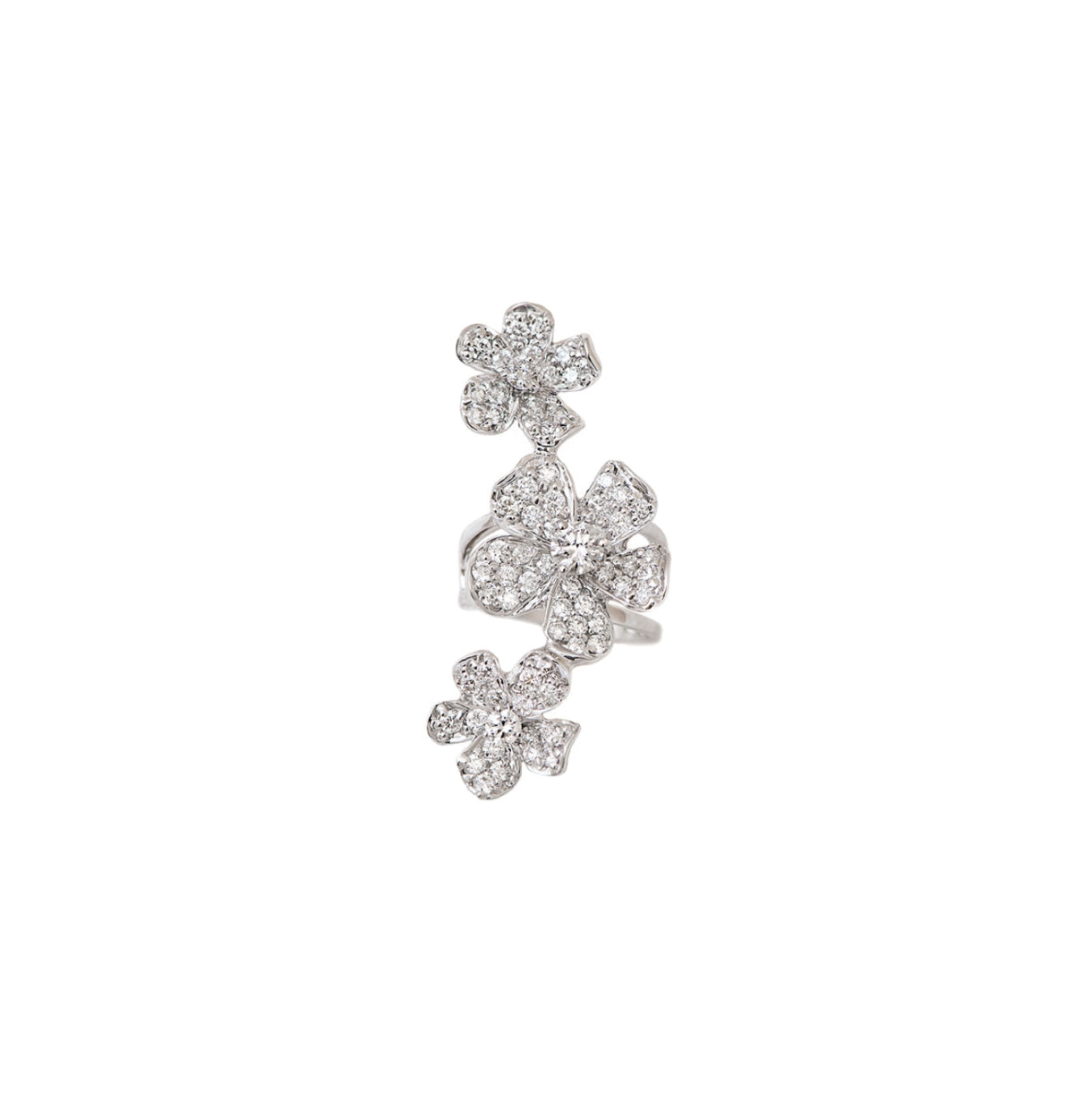 White Gold with White Diamond Ear Cuff from Flowers Collection