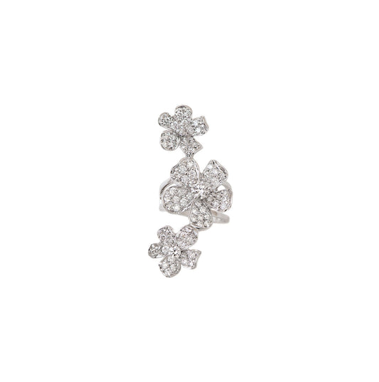White Gold with White Diamond Ear Cuff from Flowers Collection
