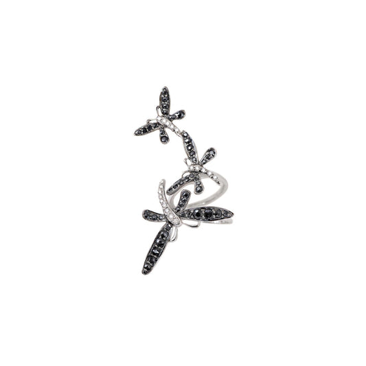 White Gold with White Diamond and Black Sapphire Earcuff from Butterflies Collection