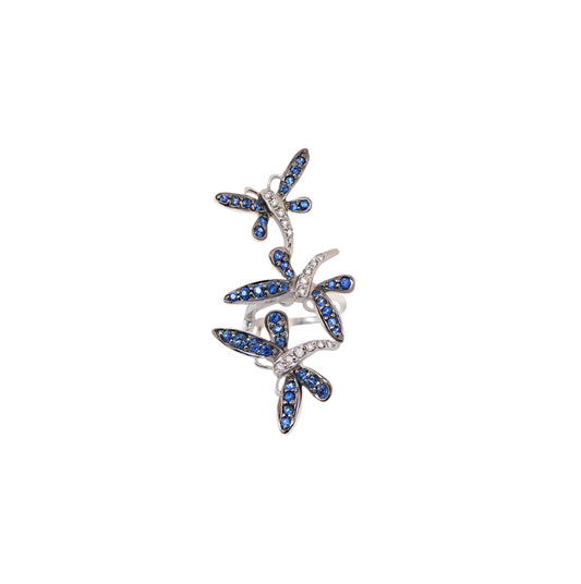 White Gold Diamond Blue Sapphire Earcuff From Butterfly Collection