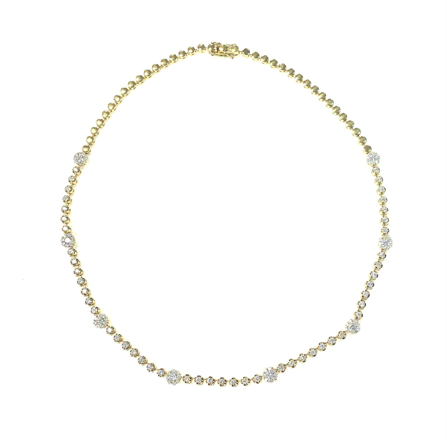 Yellow Gold with White Diamond Necklace from Link Collection