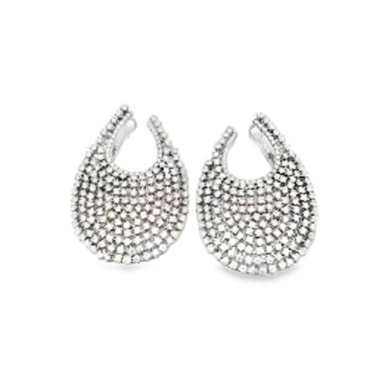 White Gold with White Diamond Earrings from Hoops Collection