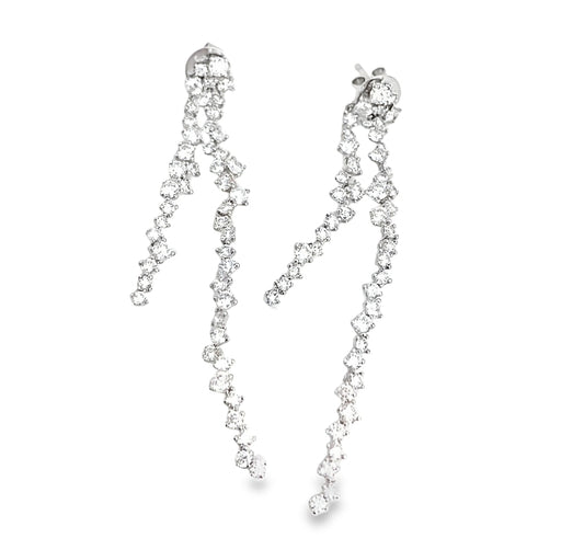 White Gold with White Diamond Earrings from Link Collection