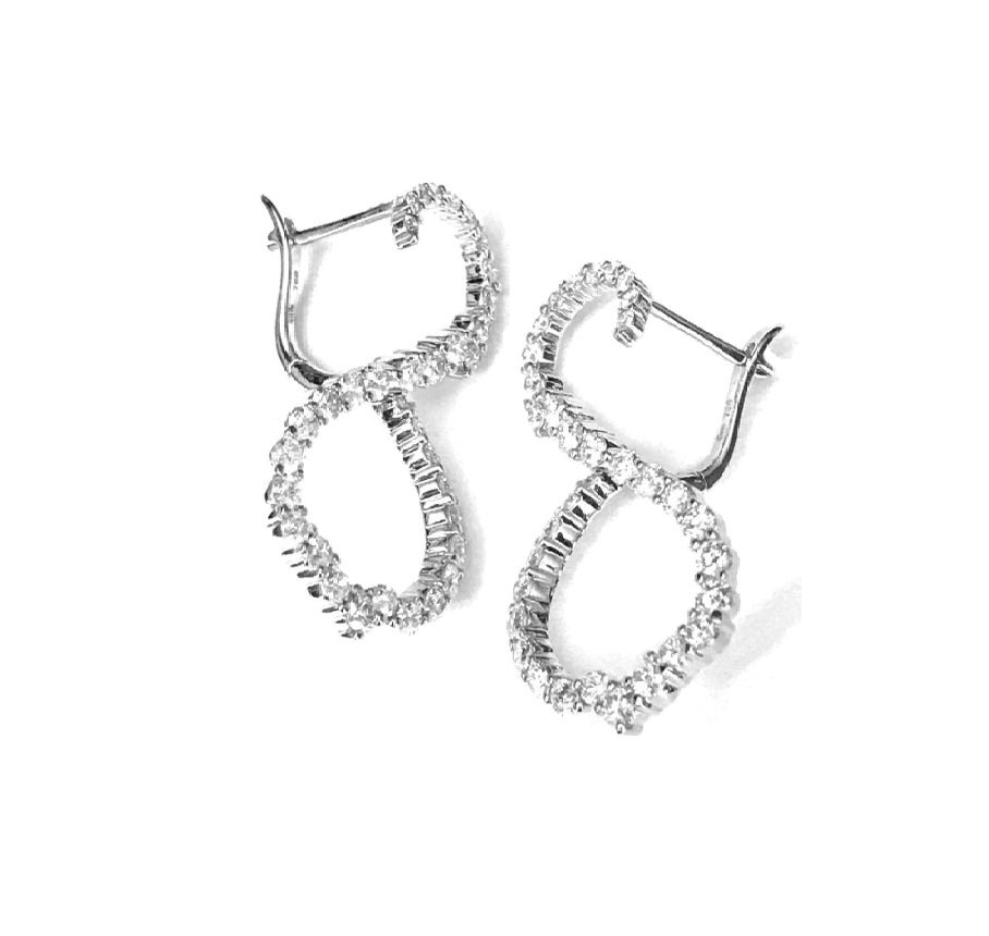 White Gold with White Diamond Earrings from Infinity Collection